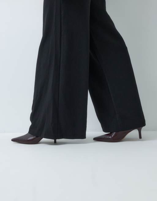 ASOS DESIGN pantalon palazzo ajusté taille haute avec détail corset noir, 4 de 5