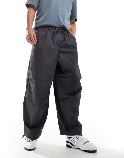 ASOS DESIGN - Pantalon parachute baggy oversize - Anthracite - view 1