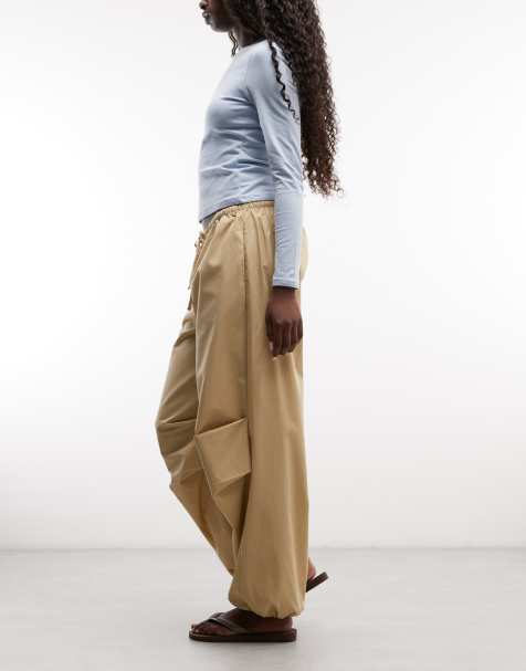 ASOS DESIGN pantalon parachute bouffant beige - view 1