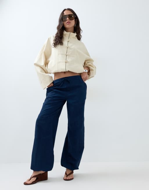 ASOS DESIGN - Pantalon parachute en jean - Indigo, 2 de 5