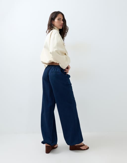 ASOS DESIGN - Pantalon parachute en jean - Indigo, 3 de 5