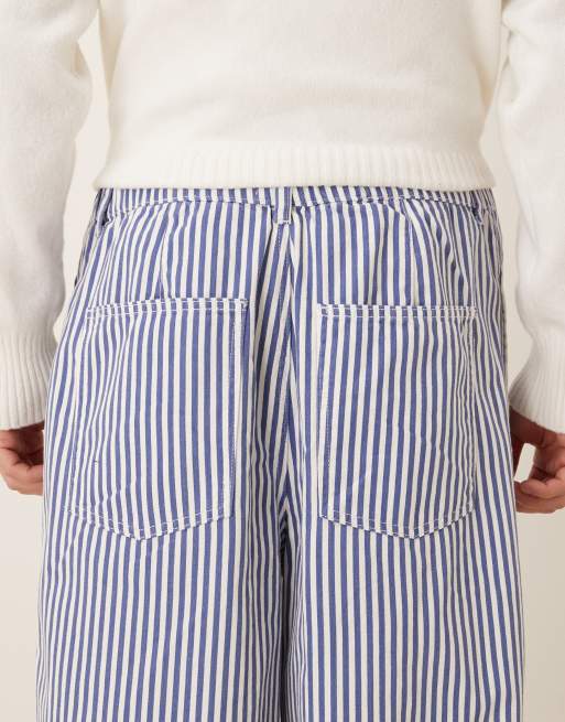 ASOS DESIGN - Pantalon parachute oversize - Rayures bleues, 5 de 5