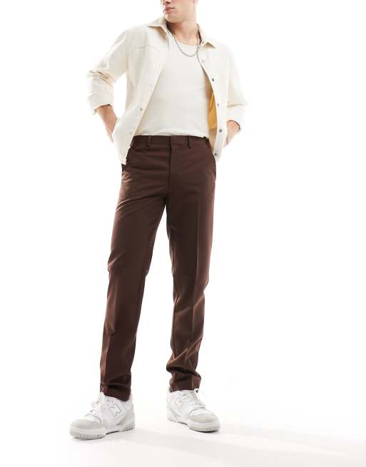 ASOS DESIGN - Pantalon slim habillé - Marron, 5 de 5
