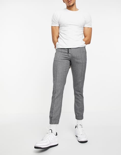 ASOS DESIGN - Pantalon slim texturé à taille élastique - Gris - view 1