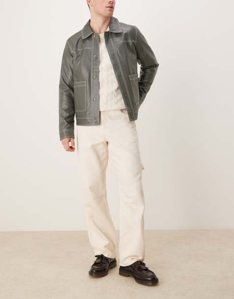 ASOS DESIGN - Pantalon style charpentier en sergé doux - Écru - view 1