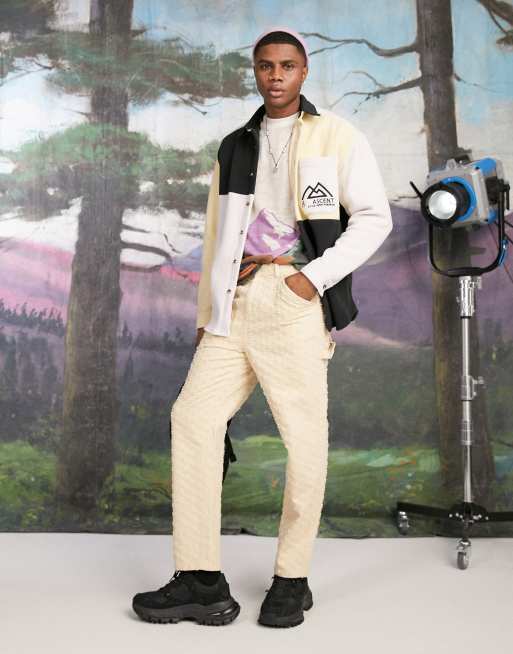 ASOS DESIGN - Pantalon style skateur en tissu texturé - Beige
