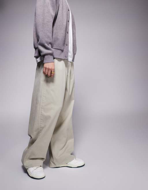 ASOS DESIGN - Pantalon ultra baggy à enfiler avec plis - Taupe, 3 de 5