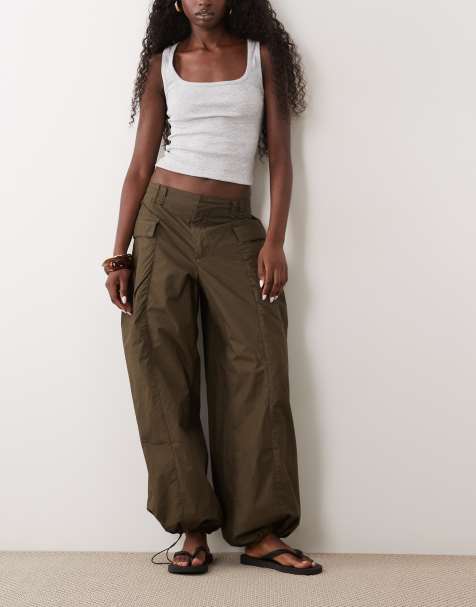 ASOS DESIGN - pantalón utility con bolsillo lateral y pernera globo en caqui - view 1