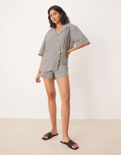 ASOS DESIGN - Pantaloncini a quadretti monocromatici, 3 di 5