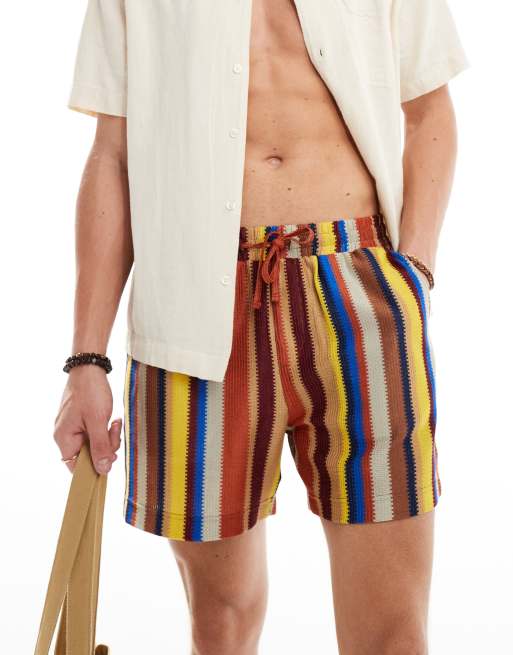 ASOS DESIGN - Pantaloncini a righe multicolore
