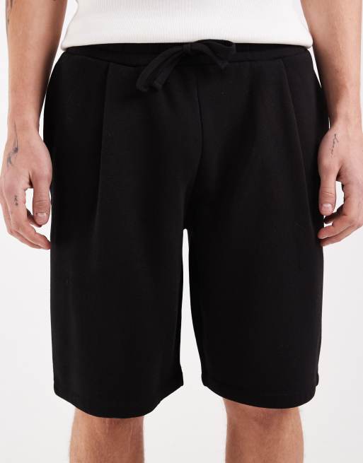 ASOS DESIGN - Pantaloncini ampi in jersey neri, 4 di 5