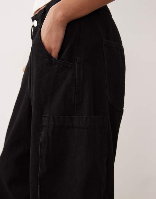 ASOS DESIGN - Pantaloncini bermuda cargo taglio lungo neri, 5 di 5