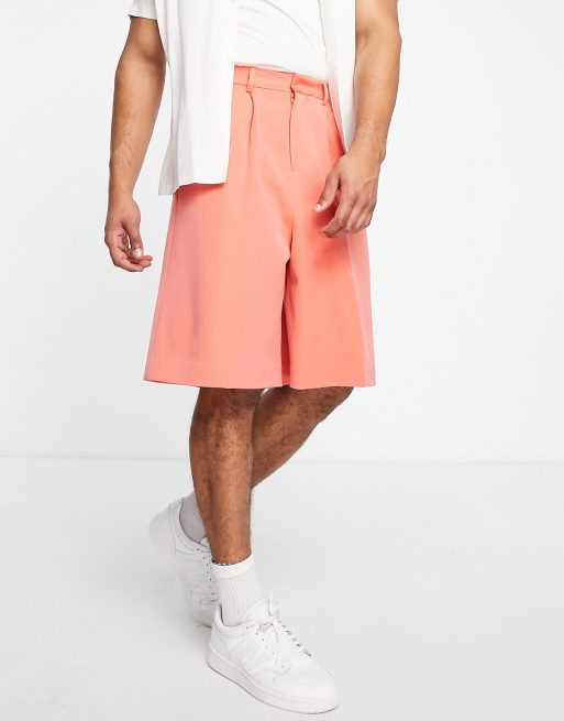 ASOS DESIGN - Pantaloncini bermuda eleganti color corallo tenue