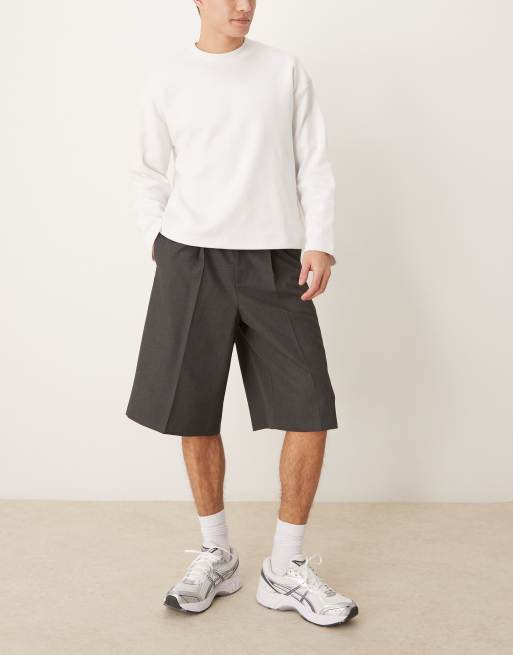 ASOS DESIGN Pantaloncini bermuda eleganti oversize grigio scuro