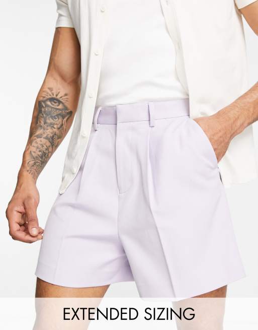 ASOS DESIGN - Pantaloncini bermuda lilla eleganti taglio corto