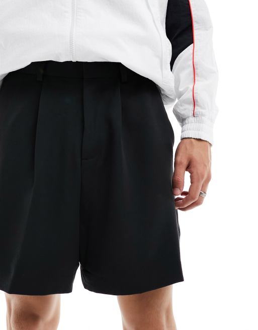 ASOS DESIGN - Pantaloncini bermuda neri eleganti taglio corto, 5 di 5