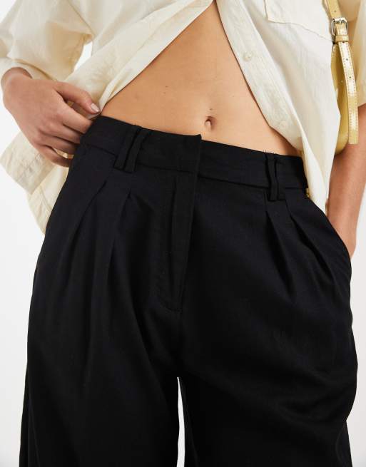 ASOS DESIGN - Pantaloncini bermuda sartoriali in misto lino neri, 3 di 5