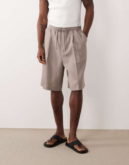 ASOS DESIGN - Pantaloncini bermuda sartoriali marrone visone, 2 di 5