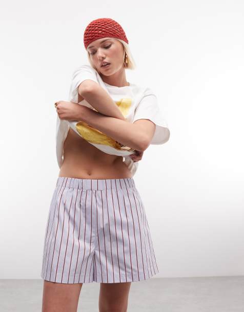ASOS DESIGN - Pantaloncini boxer blu e rossi a righe - view 1