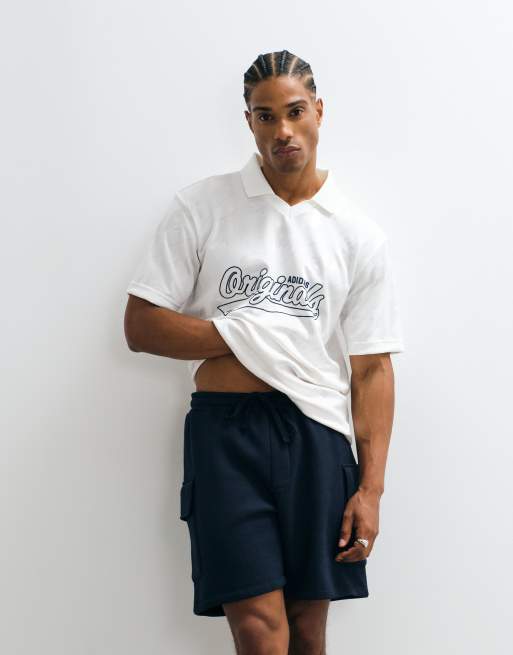 ASOS DESIGN - Pantaloncini cargo in jersey color blu navy, 4 di 9