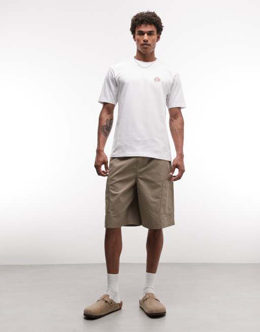 ASOS DESIGN - Pantaloncini cargo taglio lungo beige, 4 di 5