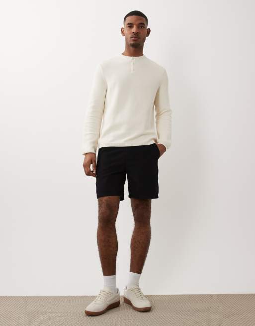 ASOS DESIGN - Pantaloncini chino ampi di media lunghezza neri, 3 di 5