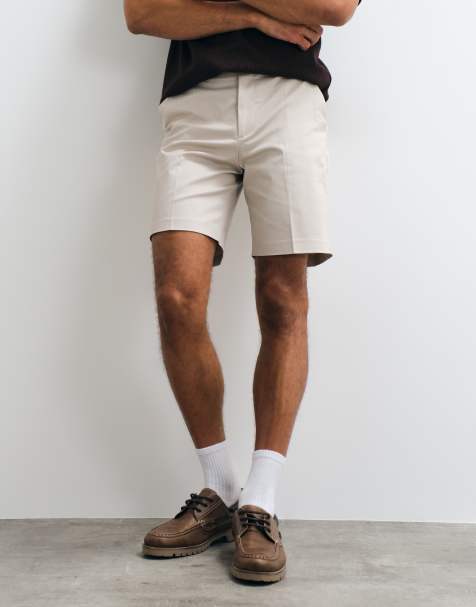 ASOS DESIGN - Pantaloncini chino sartoriali regular in misto cotone color pietra - view 1