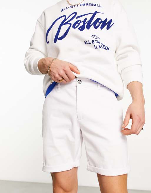 ASOS DESIGN - Pantaloncini chino slim bianchi lunghezza media  , 2 di 4