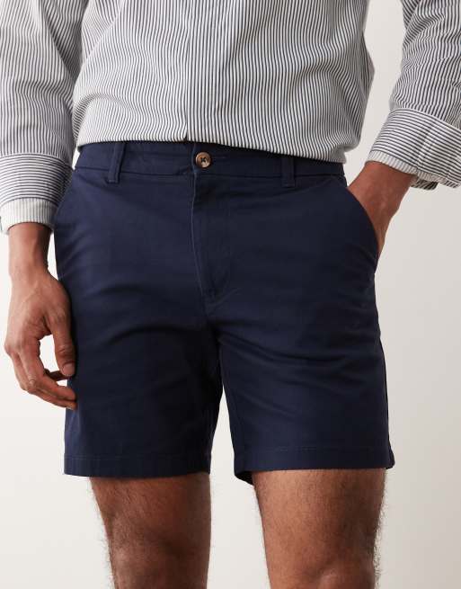ASOS DESIGN - Pantaloncini chino slim taglio medio blu navy, 2 di 5