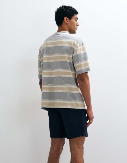 ASOS DESIGN - Pantaloncini chino slim taglio medio blu navy, 5 di 5