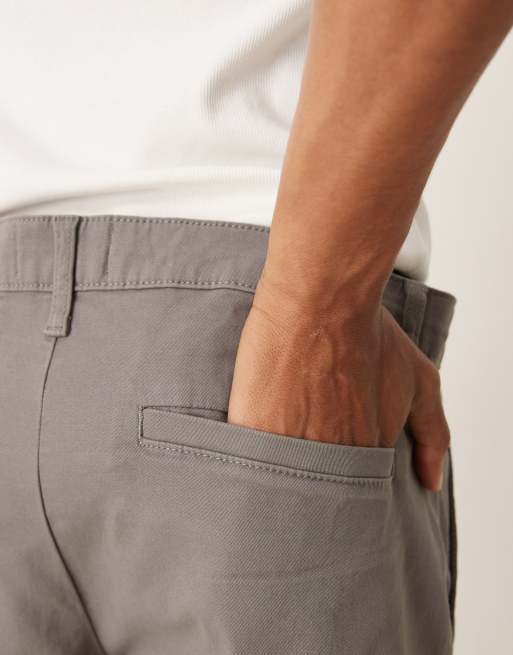 ASOS DESIGN - Pantaloncini chino taglio corto antracite, 4 di 5