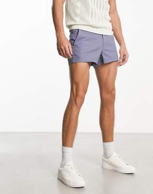 ASOS DESIGN - Pantaloncini chino taglio super corto grigi 