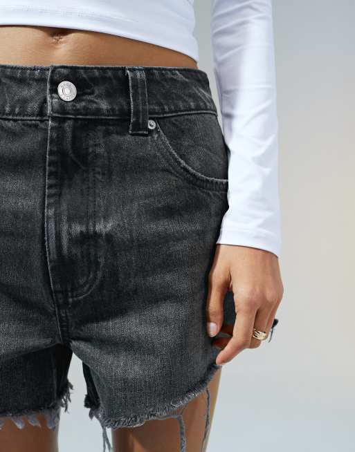 ASOS DESIGN - Pantaloncini comodi in denim nero slavato, 4 di 5