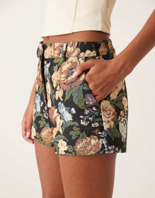ASOS DESIGN - Pantaloncini corti a fiori jacquard in coordinato, 3 di 4