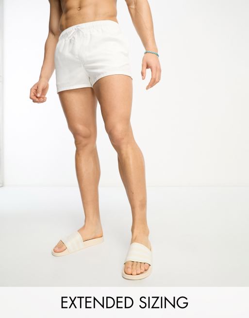 ASOS DESIGN - Pantaloncini da bagno bianchi taglio super corto