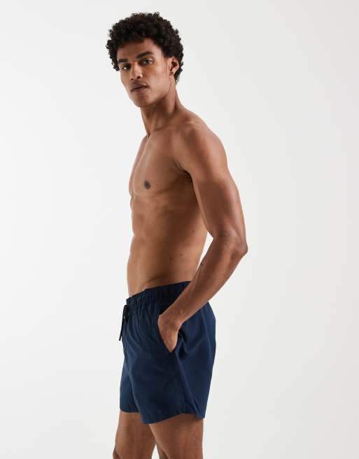 ASOS DESIGN - Pantaloncini da bagno blu navy corti, 4 di 5