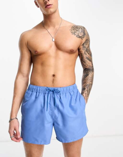 ASOS DESIGN - Pantaloncini da bagno blu taglio corto