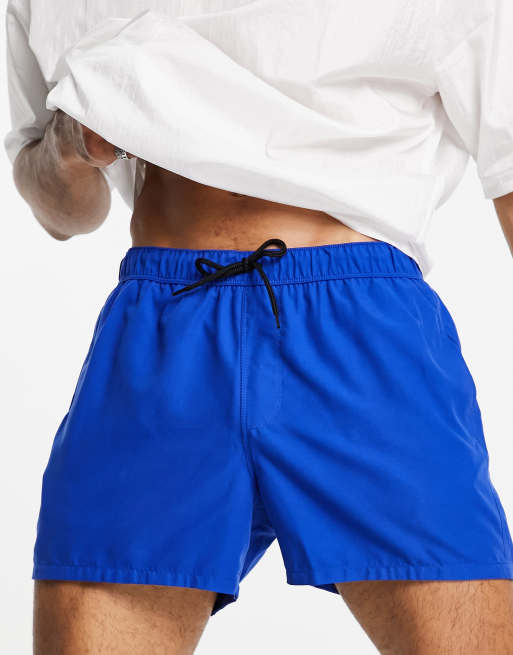 ASOS DESIGN - Pantaloncini da bagno blu taglio corto