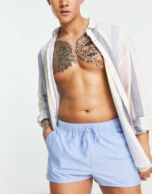 ASOS DESIGN - Pantaloncini da bagno blu taglio super corto