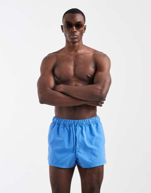ASOS DESIGN - Pantaloncini da bagno blu taglio super corto