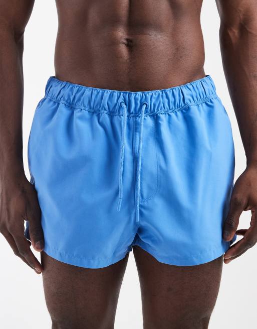 ASOS DESIGN - Pantaloncini da bagno blu taglio super corto, 5 di 5