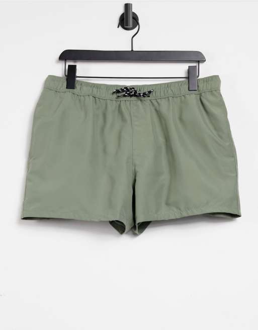 ASOS DESIGN - Pantaloncini da bagno corti color kaki