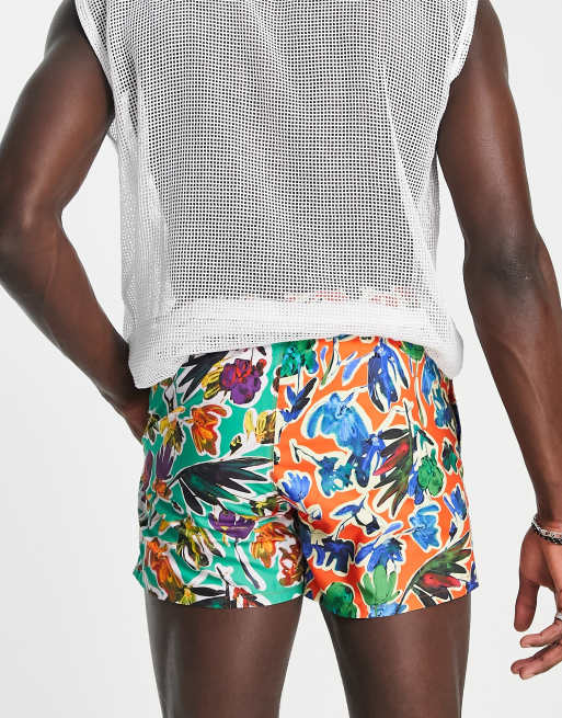 ASOS DESIGN - Pantaloncini da bagno corti con stampa a fiori misti, 2 di 4