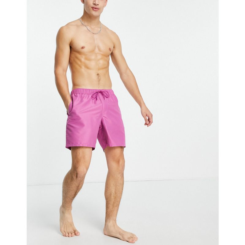 DESIGN - Pantaloncini da bagno rosa acceso lunghezza media