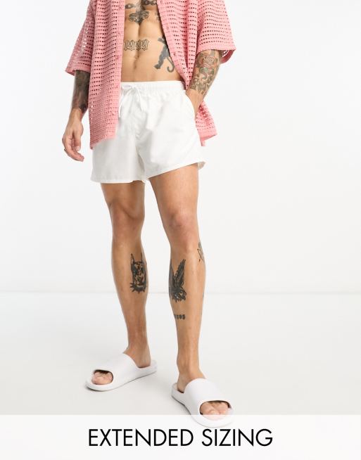ASOS DESIGN - Pantaloncini da bagno taglio corto bianchi