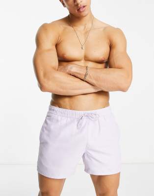 ASOS DESIGN - Pantaloncini da bagno taglio corto lilla