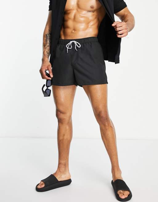 ASOS DESIGN - Pantaloncini da bagno taglio corto neri