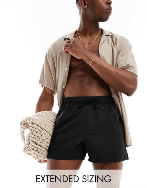 ASOS DESIGN - Pantaloncini da bagno taglio corto neri 