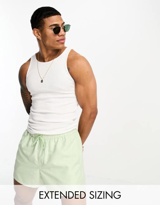 ASOS DESIGN - Pantaloncini da bagno taglio corto verde chiaro