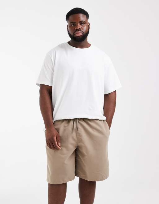 ASOS DESIGN - Pantaloncini da bagno taglio lungo beige, 2 di 6